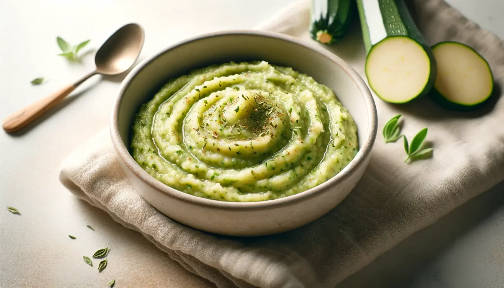 Purée de Courgettes et Pommes de Terre à l'Herbe de Provence pour Bébé de 6 Mois