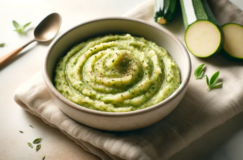 Purée de Courgettes et Pommes de Terre à l'Herbe de Provence pour Bébé de 6 Mois