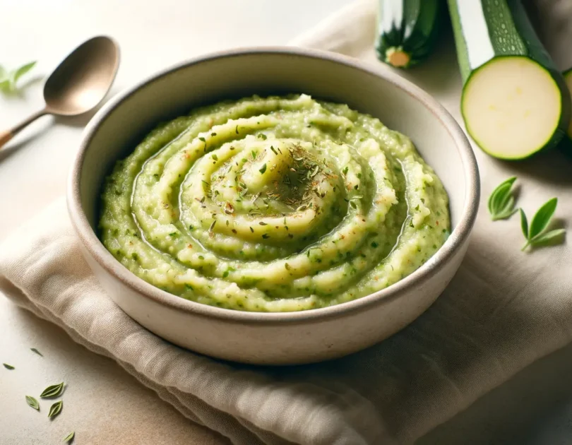 Purée de Courgettes et Pommes de Terre à l'Herbe de Provence pour Bébé de 6 Mois