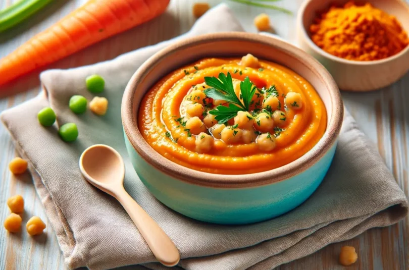 Purée de pois chiches et carottes à l'oriental bébé dès 6 mois