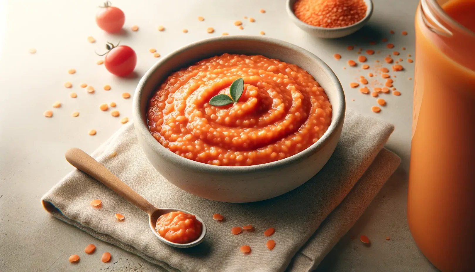 Purée de Riz et Lentilles Corail à la Tomate pour Bébé de 6 Mois