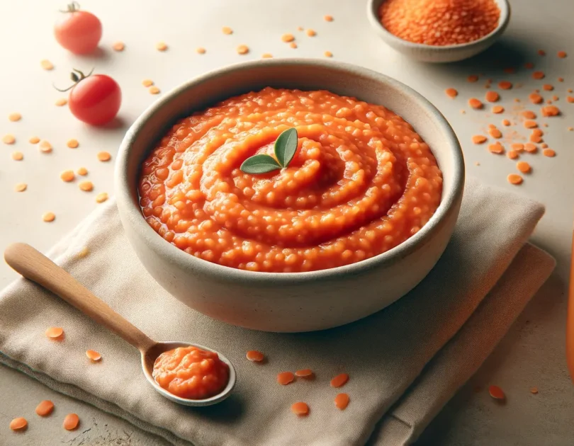 Purée de Riz et Lentilles Corail à la Tomate pour Bébé de 6 Mois