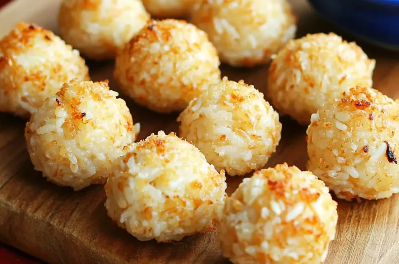 Boulettes de riz, poulet et mozzarella