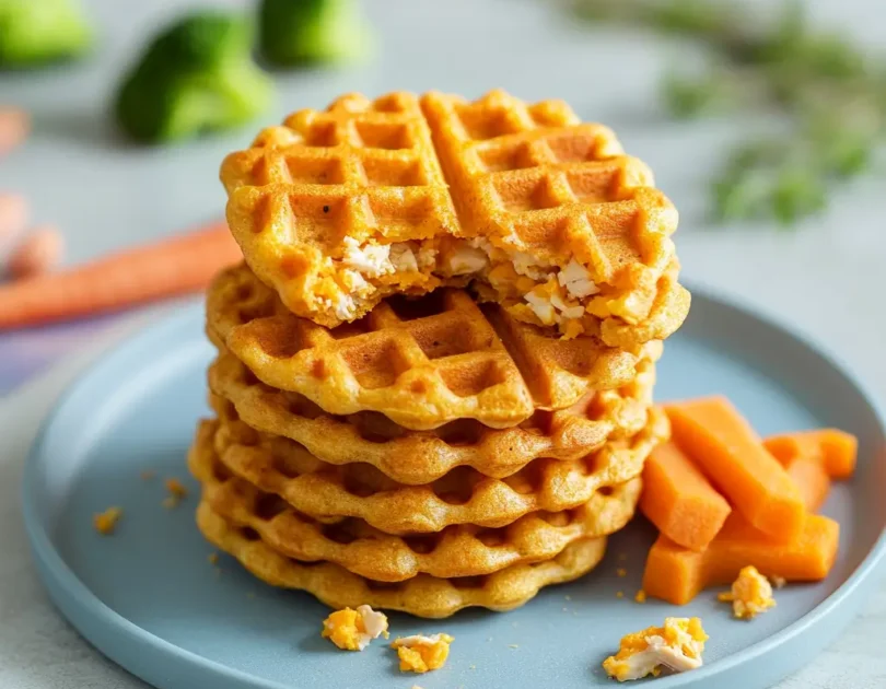 Gaufres patate douce et poulet pour bébé (dès 9 mois)