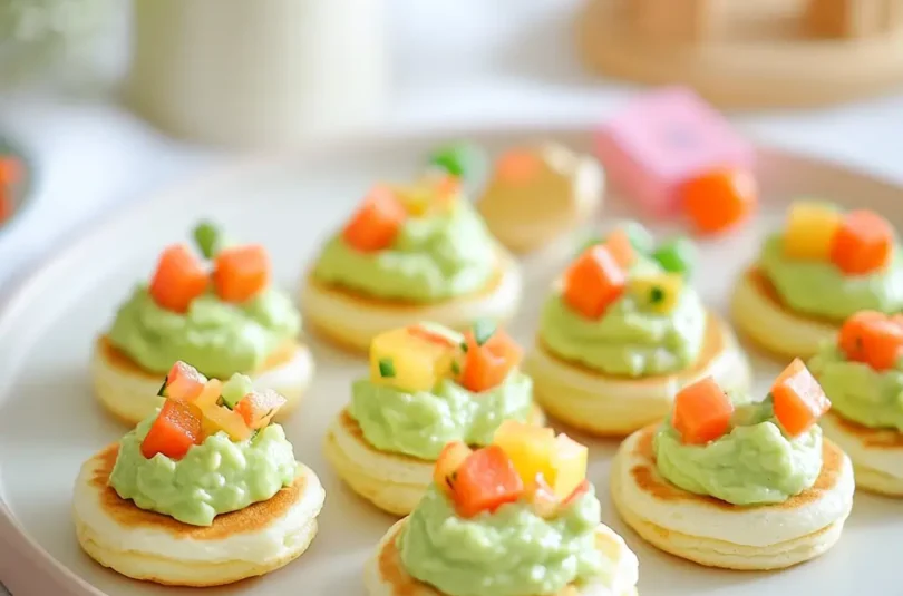 Mini blinis à la tartinade d’avocat pour bébé en DME (dès 6 mois)