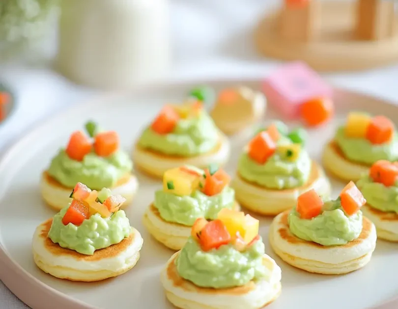 Mini blinis à la tartinade d’avocat pour bébé en DME (dès 6 mois)