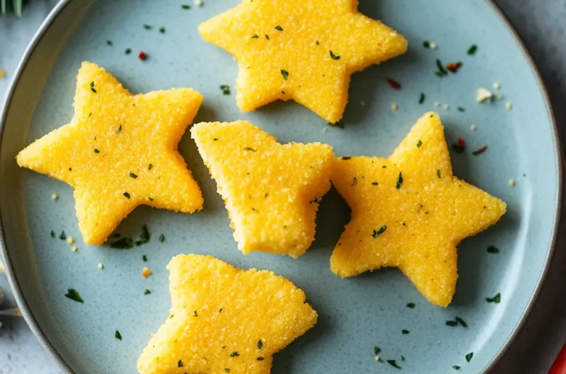 Étoiles de polenta pour bébé en DME à partir de 9 mois.