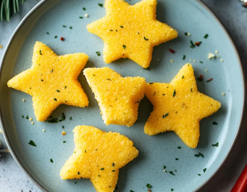 Étoiles de polenta pour bébé en DME à partir de 9 mois.