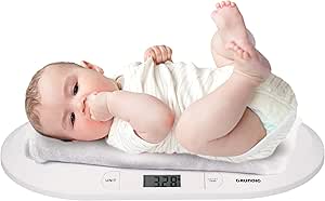 Grundig Pèse Bébés - Balance de Precision à 10 Gr - Pese Personne Max 20 Kg - Pese Bebe Fonction de Tarage - Balance Bebe Electrique - Blanc