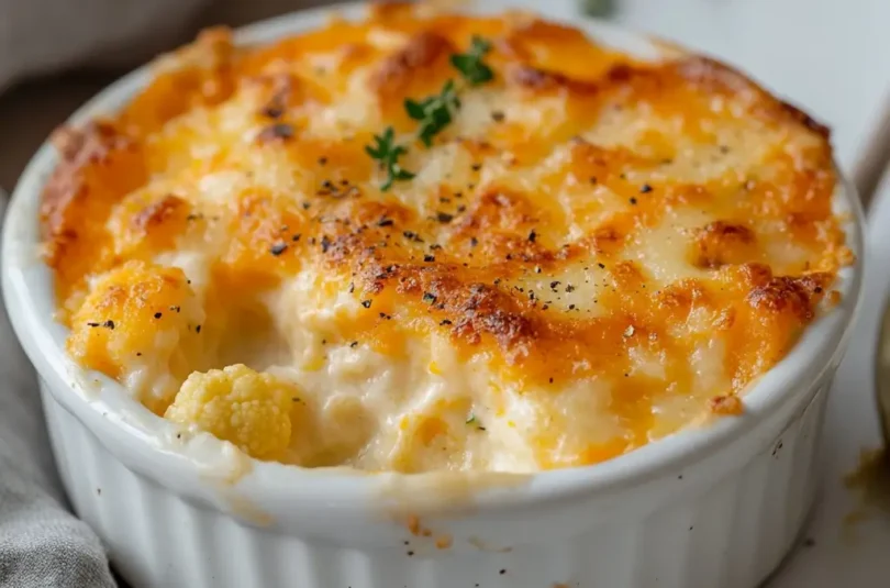 Gratin de chou-fleur et courge pour bébé en portion individuelle, texture crémeuse et fondante, idéal diversification dès 8 mois