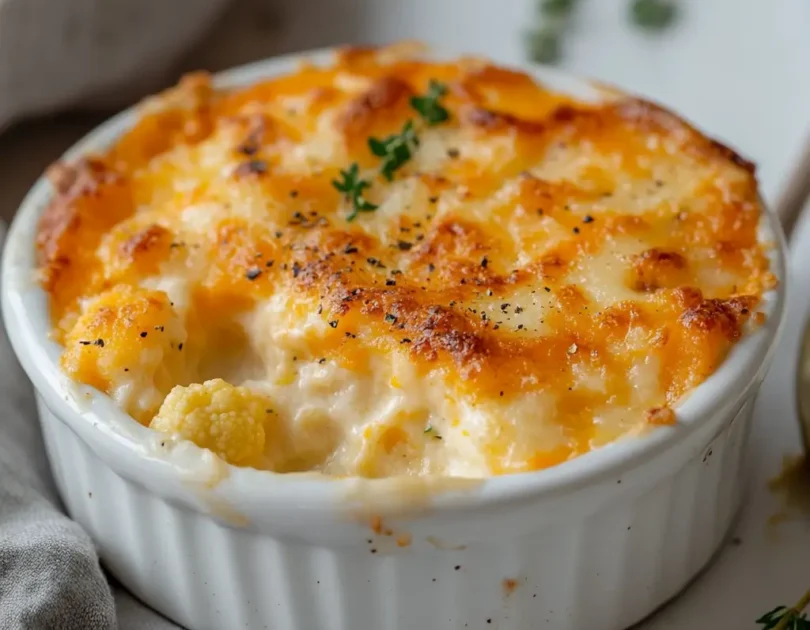 Gratin de chou-fleur et courge pour bébé en portion individuelle, texture crémeuse et fondante, idéal diversification dès 8 mois