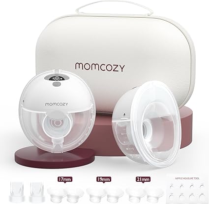 Momcozy M5 Tire-Lait Mains Libres, Tire-Lait Portable de la Bouche de Bébé Bride à Double Étanchéité Avec 3 Modes et 9 Niveaux, Tire-Lait Électrique Portable - 24 mm (2, Gris)