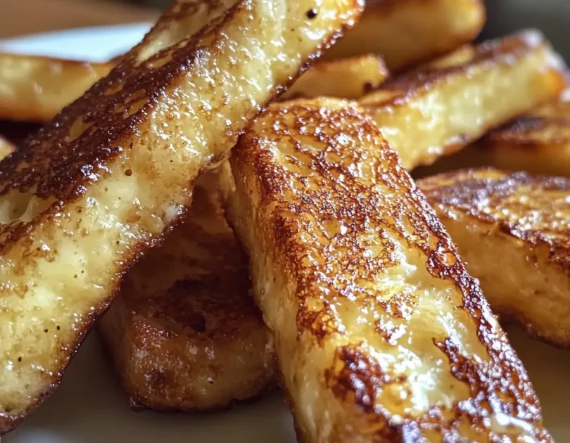 Bâtonnets de pain perdu dorés et moelleux, adaptés pour bébé dès 6 mois en DME. Une recette facile et sans sucre ajouté, idéale pour une introduction aux textures fondantes.