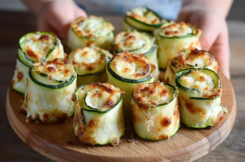 Rouleaux de courgettes farcies à la ricotta pour bébé DME, mini portions cylindriques gratinées au fromage, finger food fait maison dès 14 mois