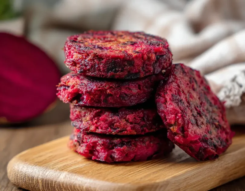 Galettes de betterave rouge pour bébé DME, texture naturelle avec morceaux de betterave visible, finger food coloré fait maison dès 12 mois
